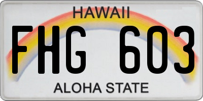 HI license plate FHG603
