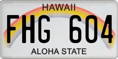 HI license plate FHG604