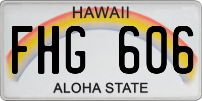 HI license plate FHG606
