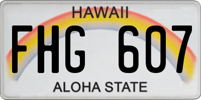HI license plate FHG607