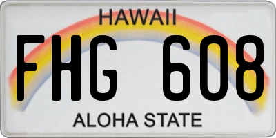 HI license plate FHG608