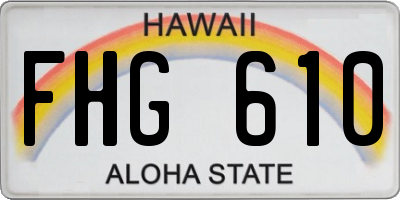 HI license plate FHG610
