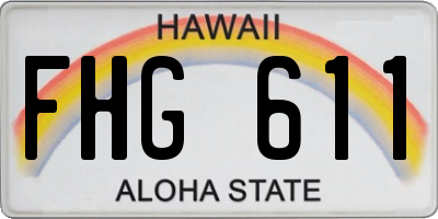 HI license plate FHG611