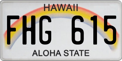 HI license plate FHG615