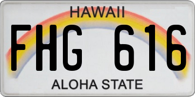 HI license plate FHG616