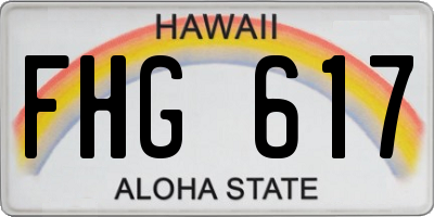 HI license plate FHG617