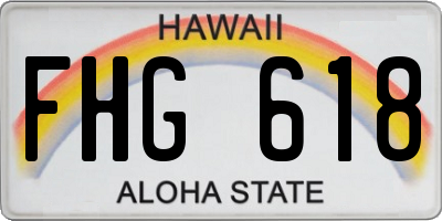 HI license plate FHG618