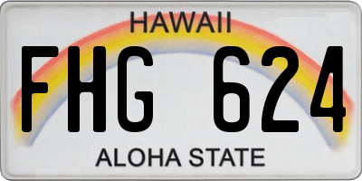 HI license plate FHG624