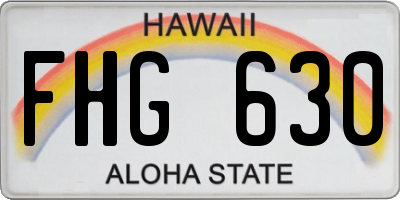 HI license plate FHG630