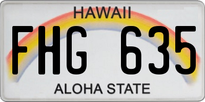 HI license plate FHG635