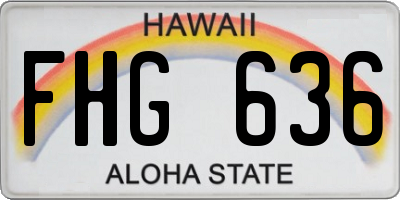 HI license plate FHG636