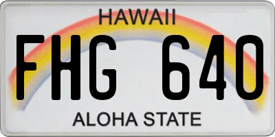 HI license plate FHG640