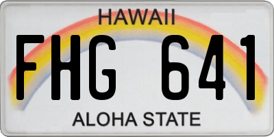 HI license plate FHG641