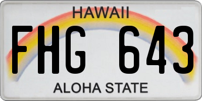 HI license plate FHG643