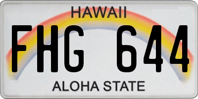 HI license plate FHG644