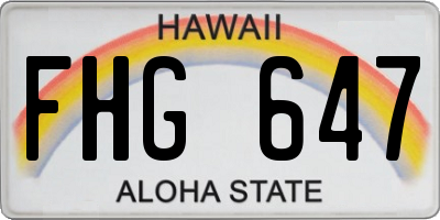 HI license plate FHG647