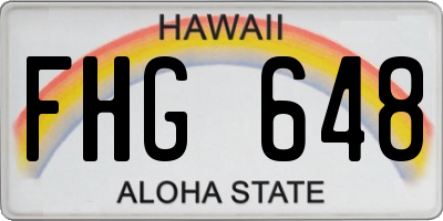 HI license plate FHG648