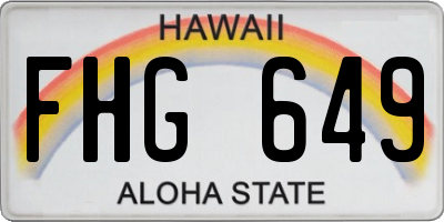 HI license plate FHG649