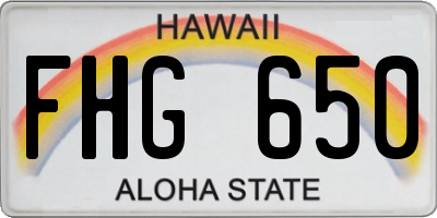 HI license plate FHG650