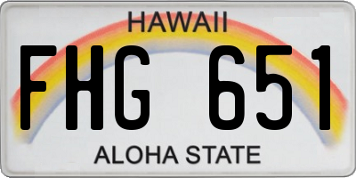 HI license plate FHG651