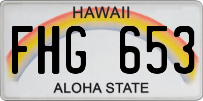 HI license plate FHG653