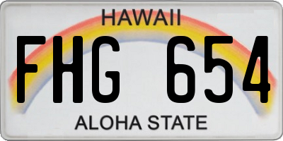 HI license plate FHG654
