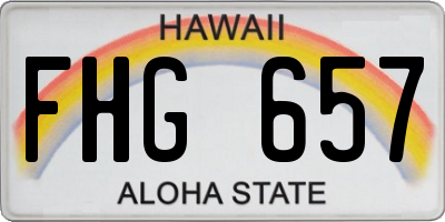 HI license plate FHG657