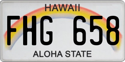 HI license plate FHG658