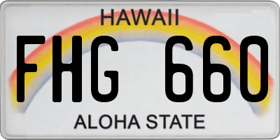 HI license plate FHG660