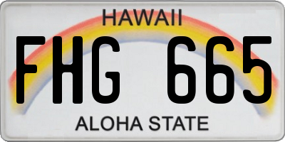 HI license plate FHG665