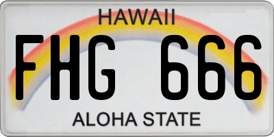 HI license plate FHG666