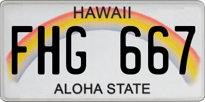 HI license plate FHG667