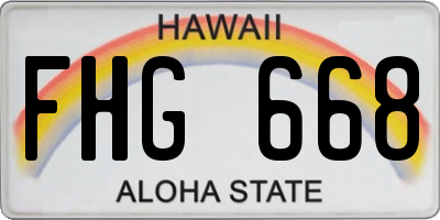 HI license plate FHG668