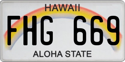 HI license plate FHG669