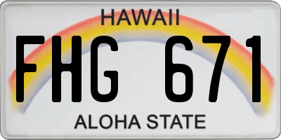 HI license plate FHG671