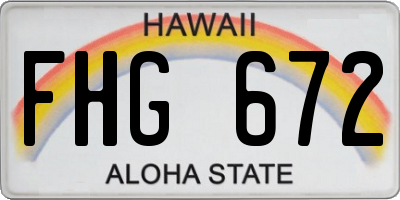 HI license plate FHG672