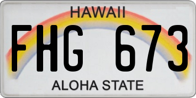 HI license plate FHG673