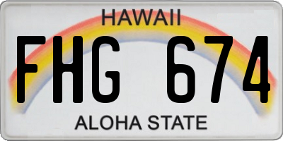 HI license plate FHG674