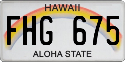 HI license plate FHG675