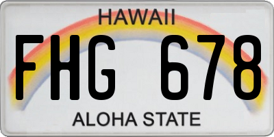 HI license plate FHG678