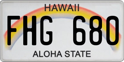 HI license plate FHG680
