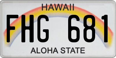 HI license plate FHG681