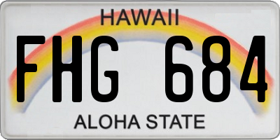 HI license plate FHG684