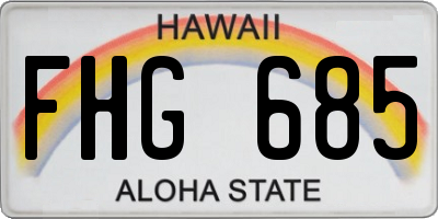 HI license plate FHG685