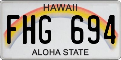 HI license plate FHG694