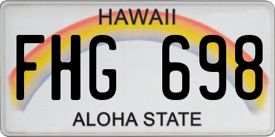HI license plate FHG698