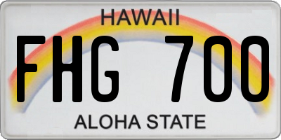 HI license plate FHG700