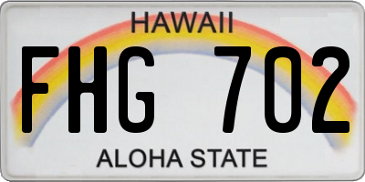 HI license plate FHG702