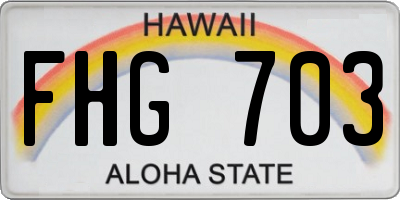 HI license plate FHG703