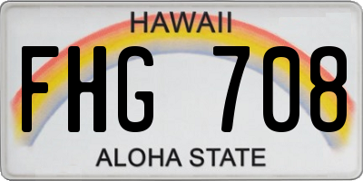 HI license plate FHG708